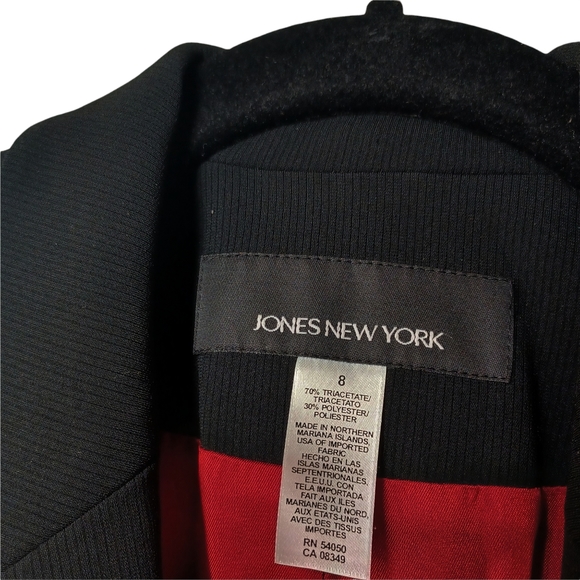 JONES NEW YORK Black 2 Button Career Work Business Blazer Jacket 8 (Medium) - Picture 2 of 6